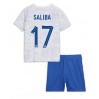 Frankrike William Saliba #17 Fotballklær Bortedraktsett Barn VM 2022 Kortermet (+ korte bukser)